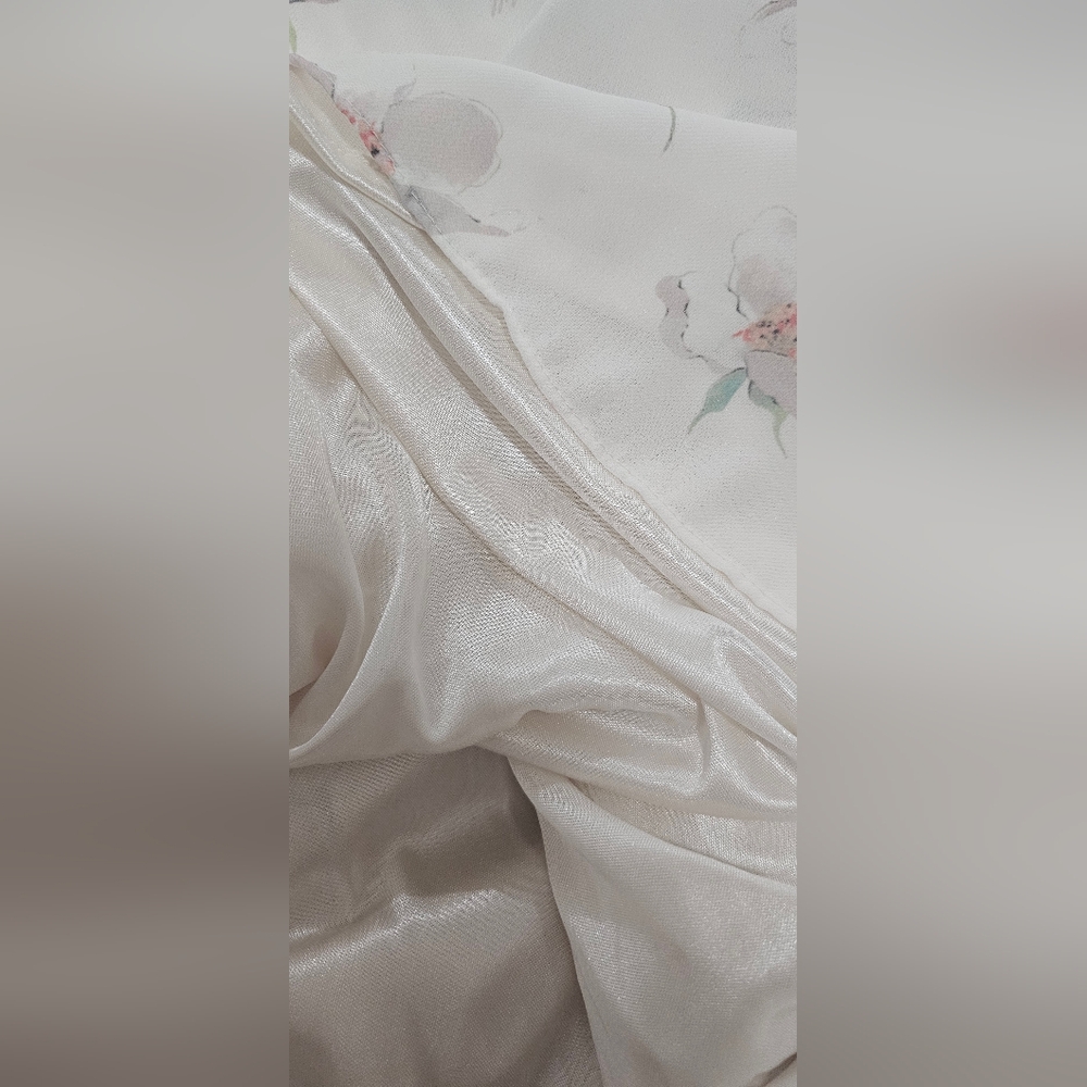 Michelle Macaron Frilly Floral White Maxi Long One Piece Dress - Picture 4 of 6
